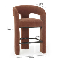Malone Rust Red Performance Chenille Stool