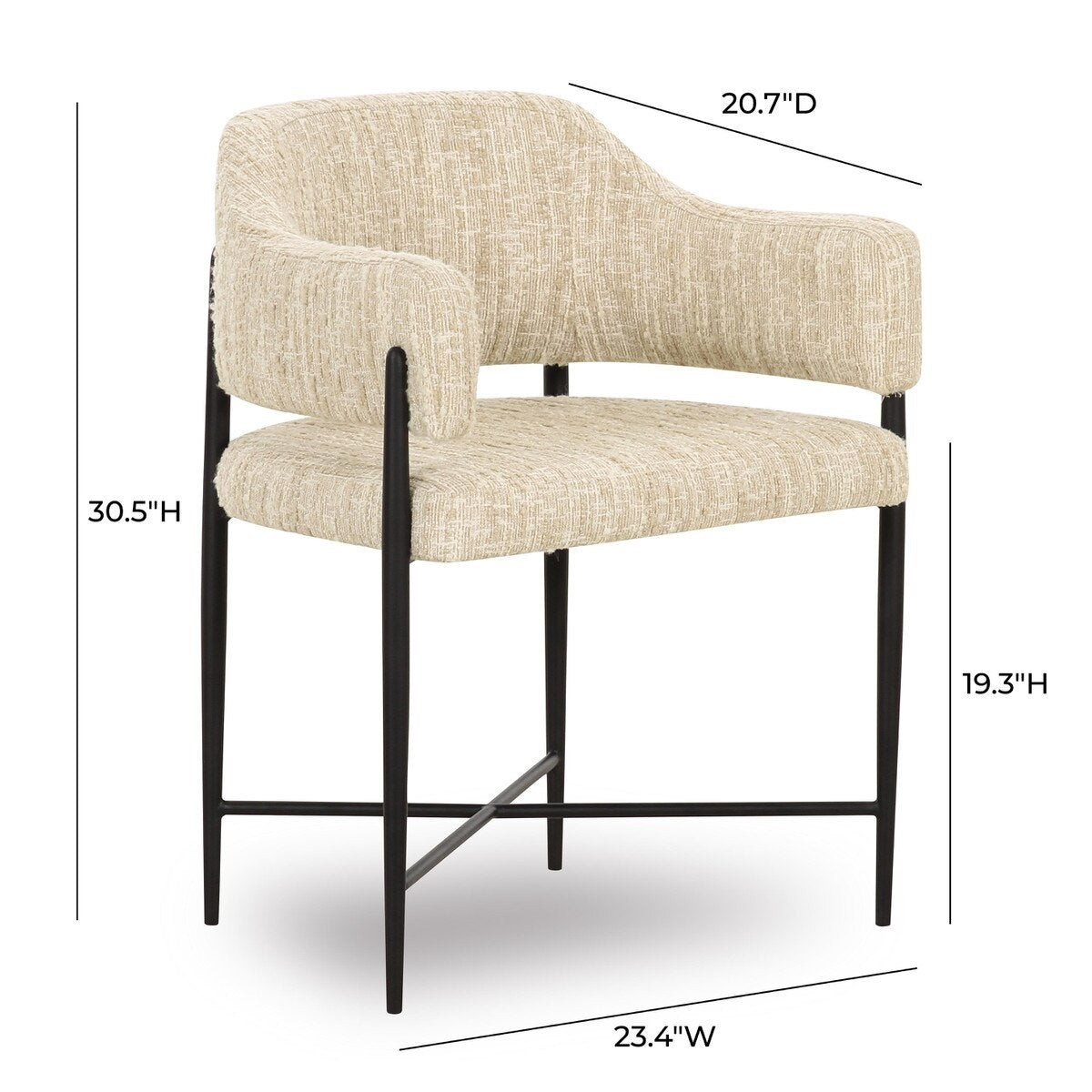 Venezio Cream Textured Performance Boucle Dining Chair