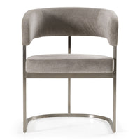 Villa Modern Grey Fabric & Silver Dining Chair