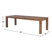 Walnut 84" Satin Laquer Extension Dining Table (With One 20" Leaf)