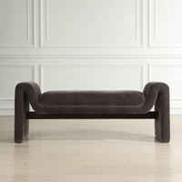 Elara Grey Velvet Bench