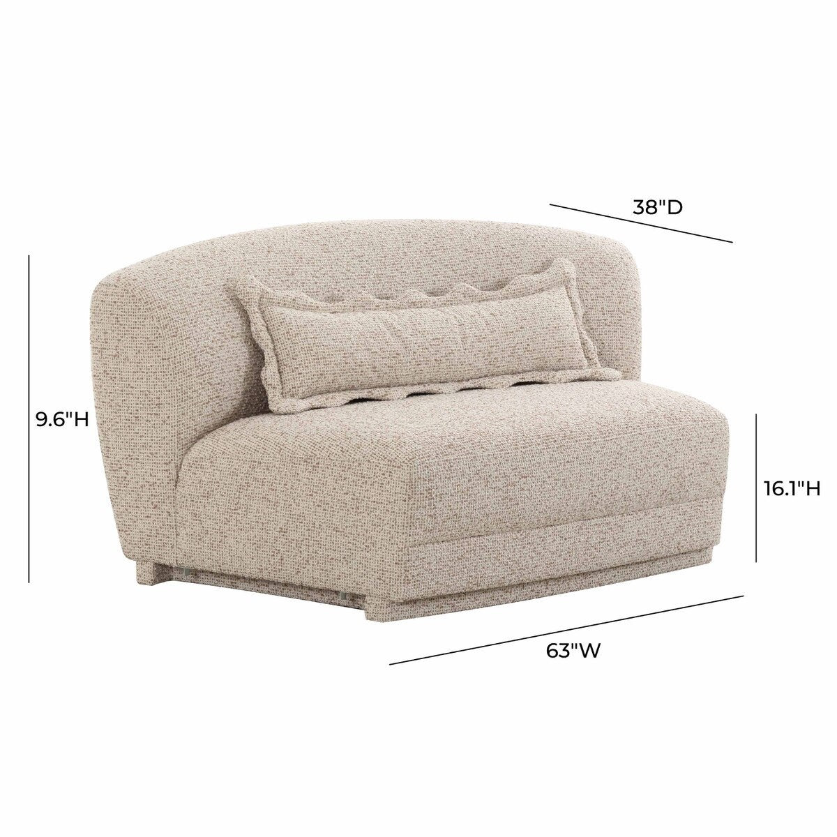 Marion Two-Tone Textured Boucle Armless Loveseat