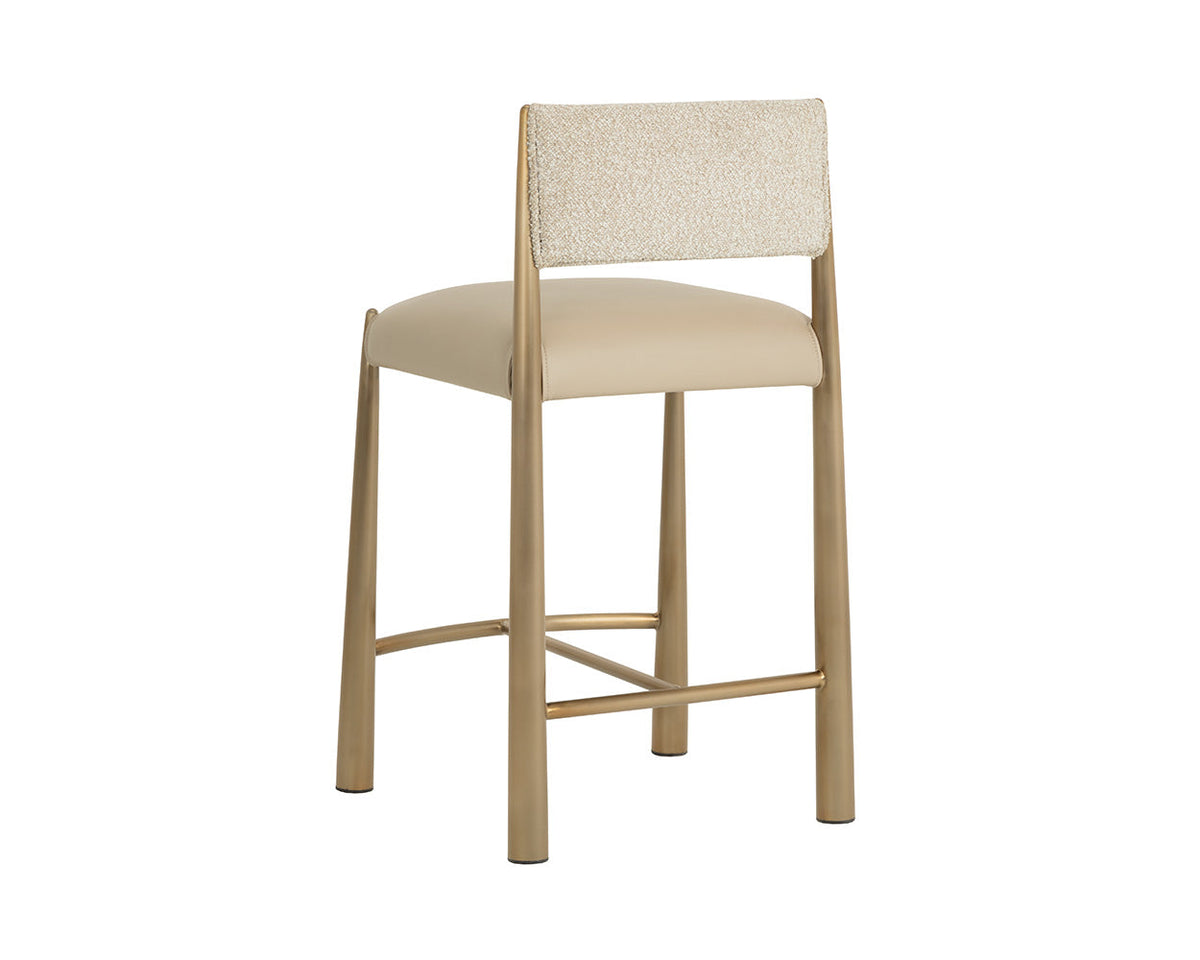 Bayard Oatmeal & Antique Brass Counter Stool