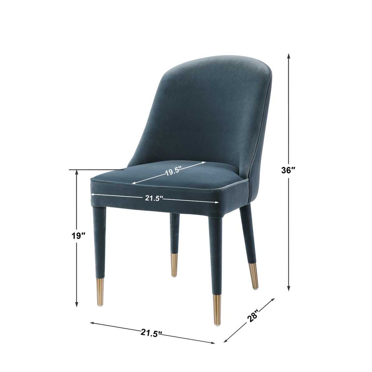 Alexa Blue Velvet Chair (Set of 2)