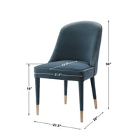 Alexa Blue Velvet Chair (Set of 2)