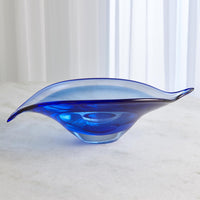 Waves Bent Leaf Blue Bowl