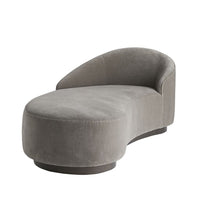 Emilee 71" Sharkskin Velvet Grey Ash Chaise