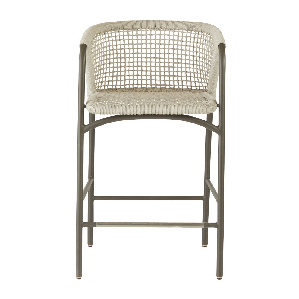 Enzo Buff Plain Weave Outdoor Counter Stool