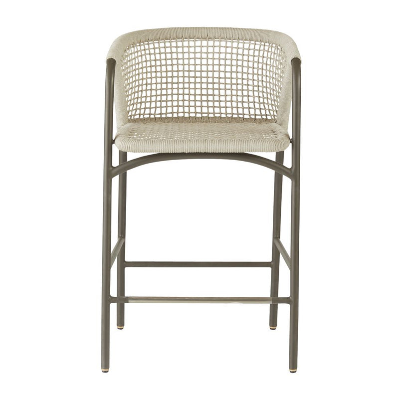 Enzo Buff Plain Weave Outdoor Counter Stool
