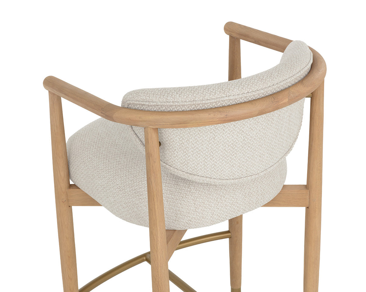 Sigrid Oatmeal Upholstered Oak Counter Stool