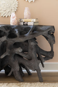 Wyn 60" Cast Root Charcoal Console Table