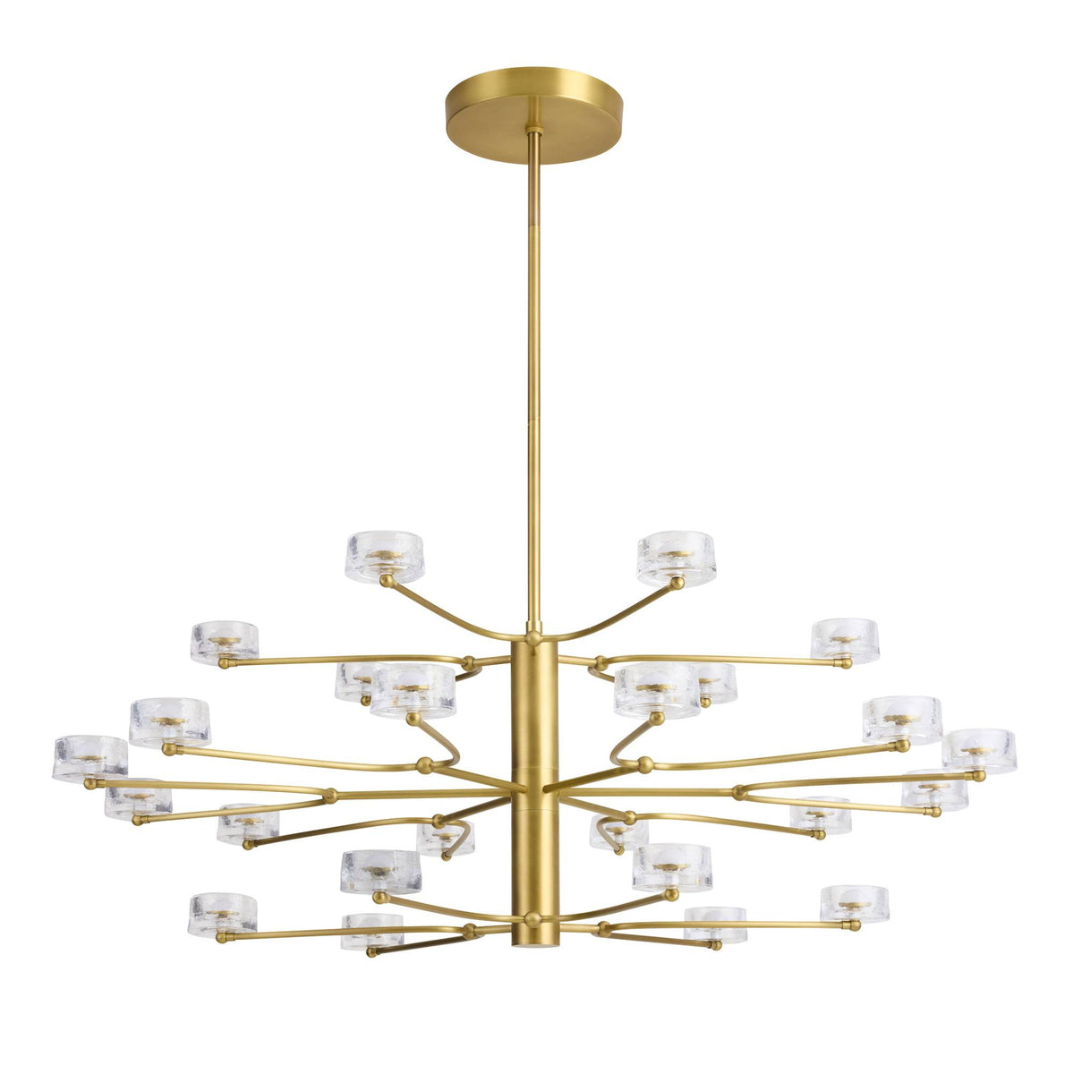 Glacielle 54" Antique Brass & Glass Chandelier