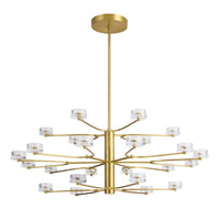 Glacielle 54" Antique Brass & Glass Chandelier