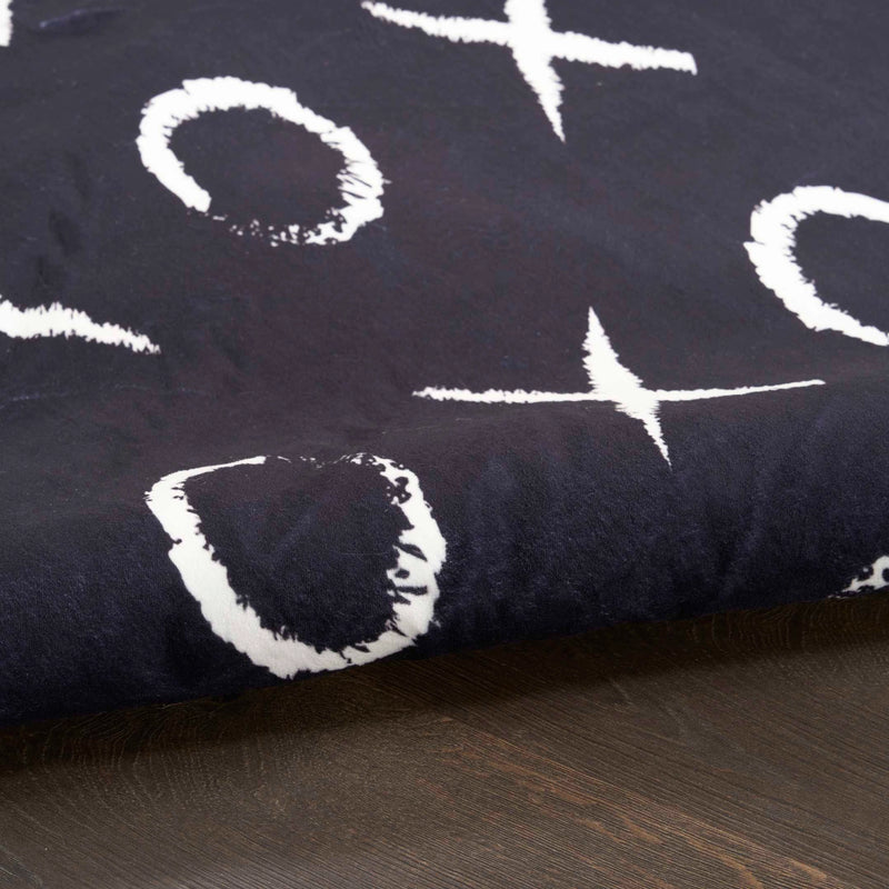 XO Black Area Rug