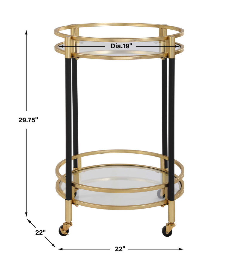 Cypress Black & Gold Bar Cart