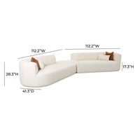 Pablo 153" Cream Boucle 3-Piece Modular Sectional - Luxury Living Collection