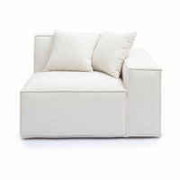 Mindy Cream Chenille Basketweave RAF Corner Chair