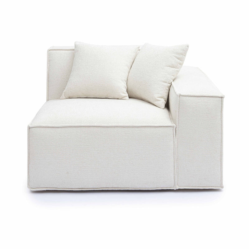 Mindy Cream Chenille Basketweave RAF Corner Chair