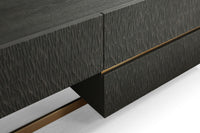 Shale Modern Black Ash + Brushed Gold TV Stand