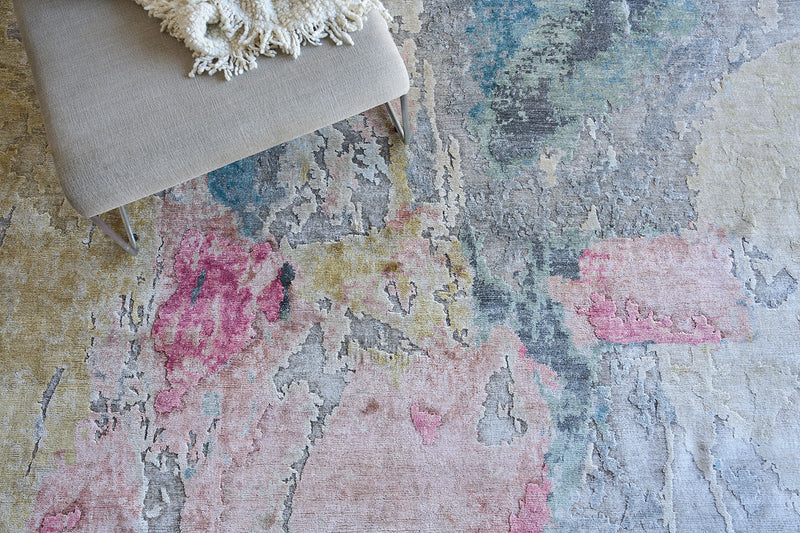 Audrina Silver/Blush Artist's Area Rug