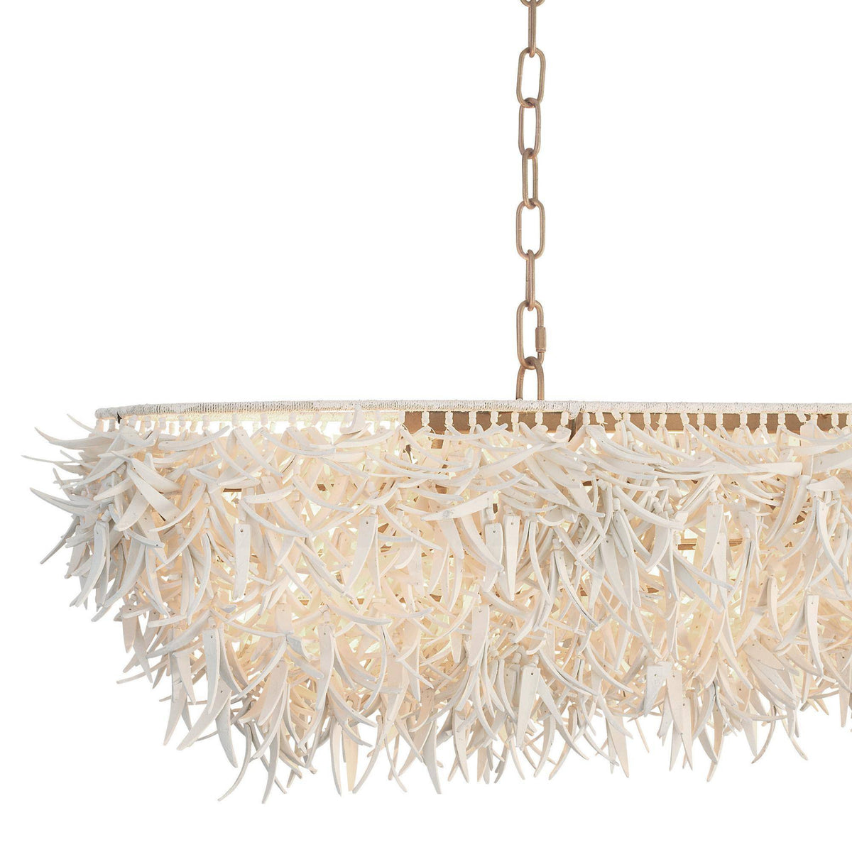 Cabo 57" Ivory Coco Shell Linear Chandelier