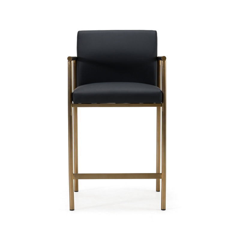 Aurora Modern Black & Gold Counter Stool