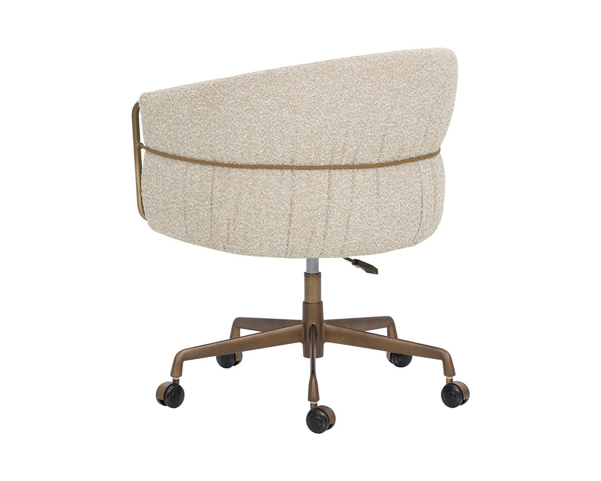 Olma Taupe Oatmeal & Bronze Desk Chair