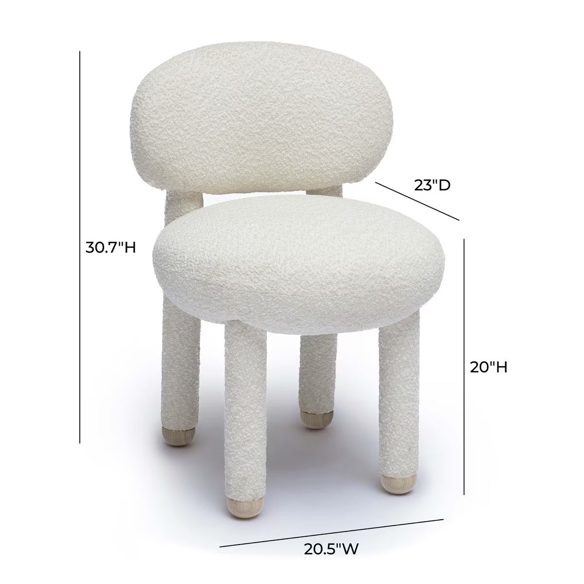 Manu Cream Performance Boucle Dining Chair