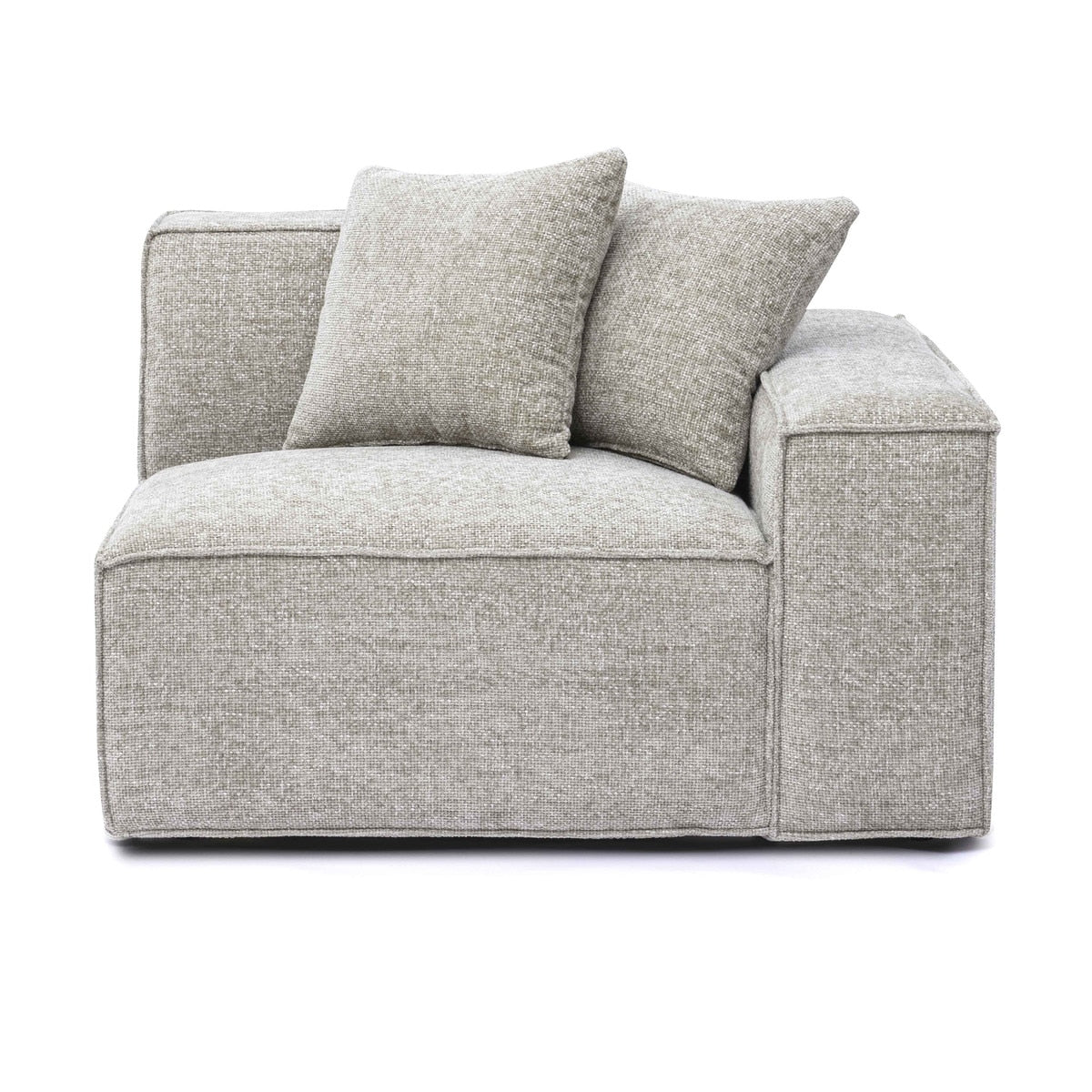 Mindy Taupe Chenille Basketweave RAF Corner Chair