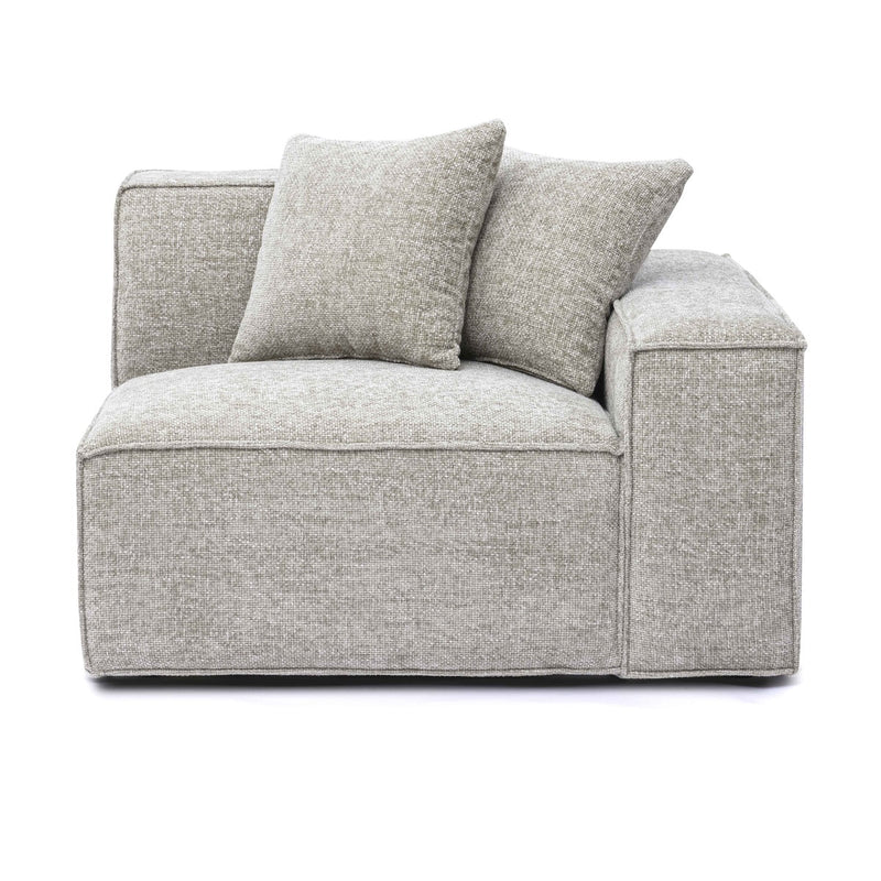 Mindy Taupe Chenille Basketweave RAF Corner Chair