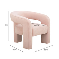 Clara Blush Performance Velvet Curved Accent Chair