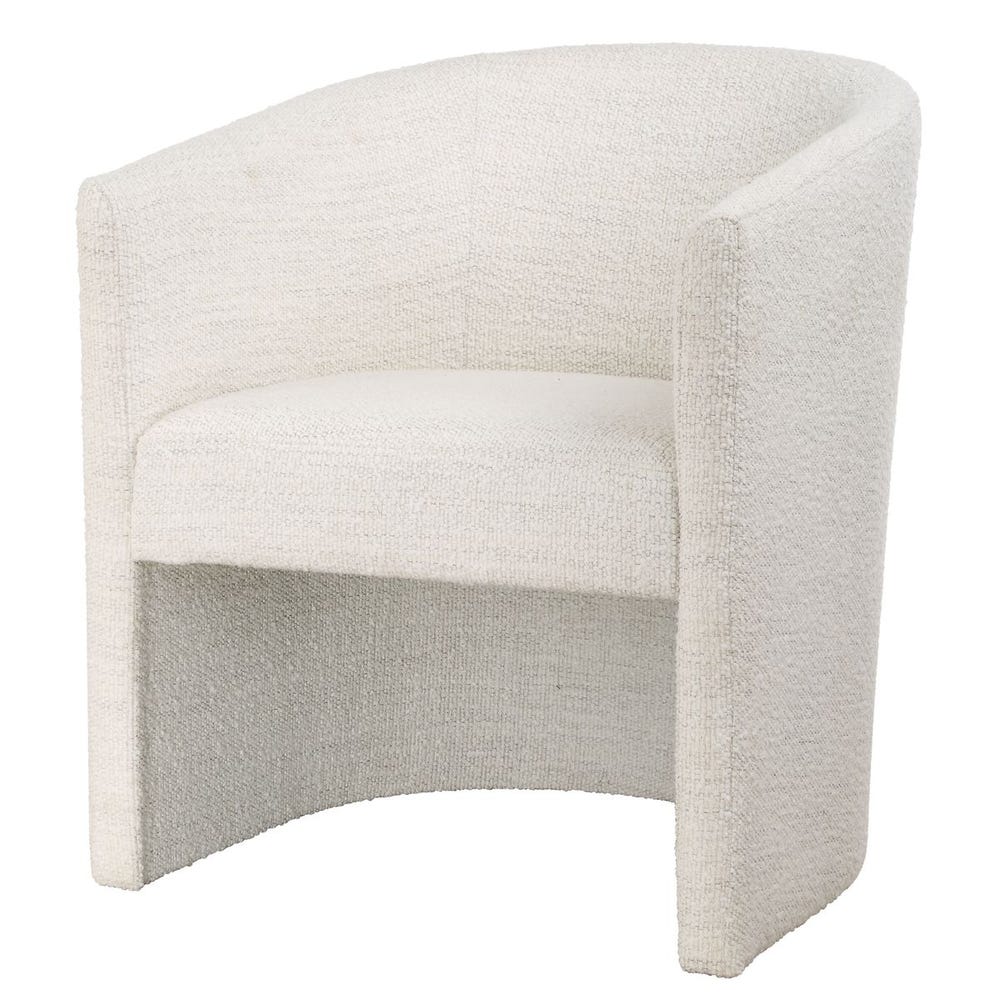 Barrel White Boucle Dining Chair/Accent Chair