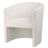 Barrel White Boucle Dining Chair/Accent Chair