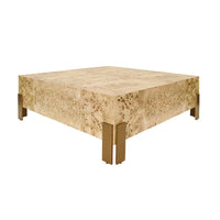 Harriet Burl Wood & Brass Square Coffee Table