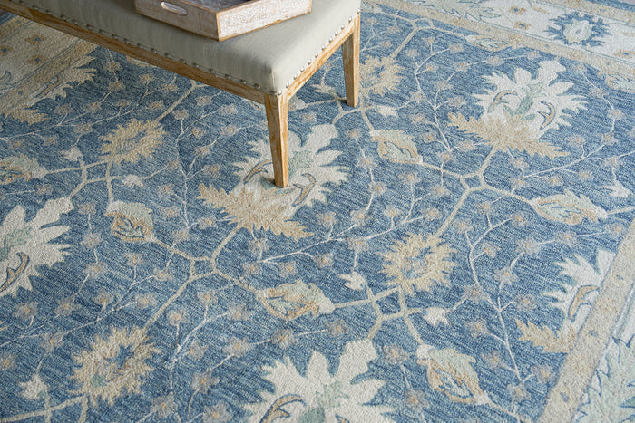 Nell Blue/Ivory Luxury Area Rug