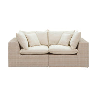 Cali 80" Natural Wicker Outdoor Modular Loveseat