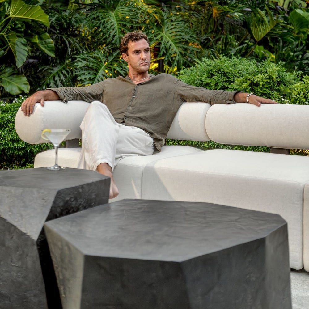 Verah White Outdoor Corner Modular Sofa