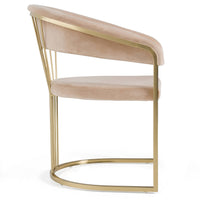 Adelpha Beige Velvet with Polished Gold Dining Chair (Small) - Luxury Living Collection