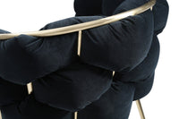 Camber Modern Black Velvet & Gold Dining Chair