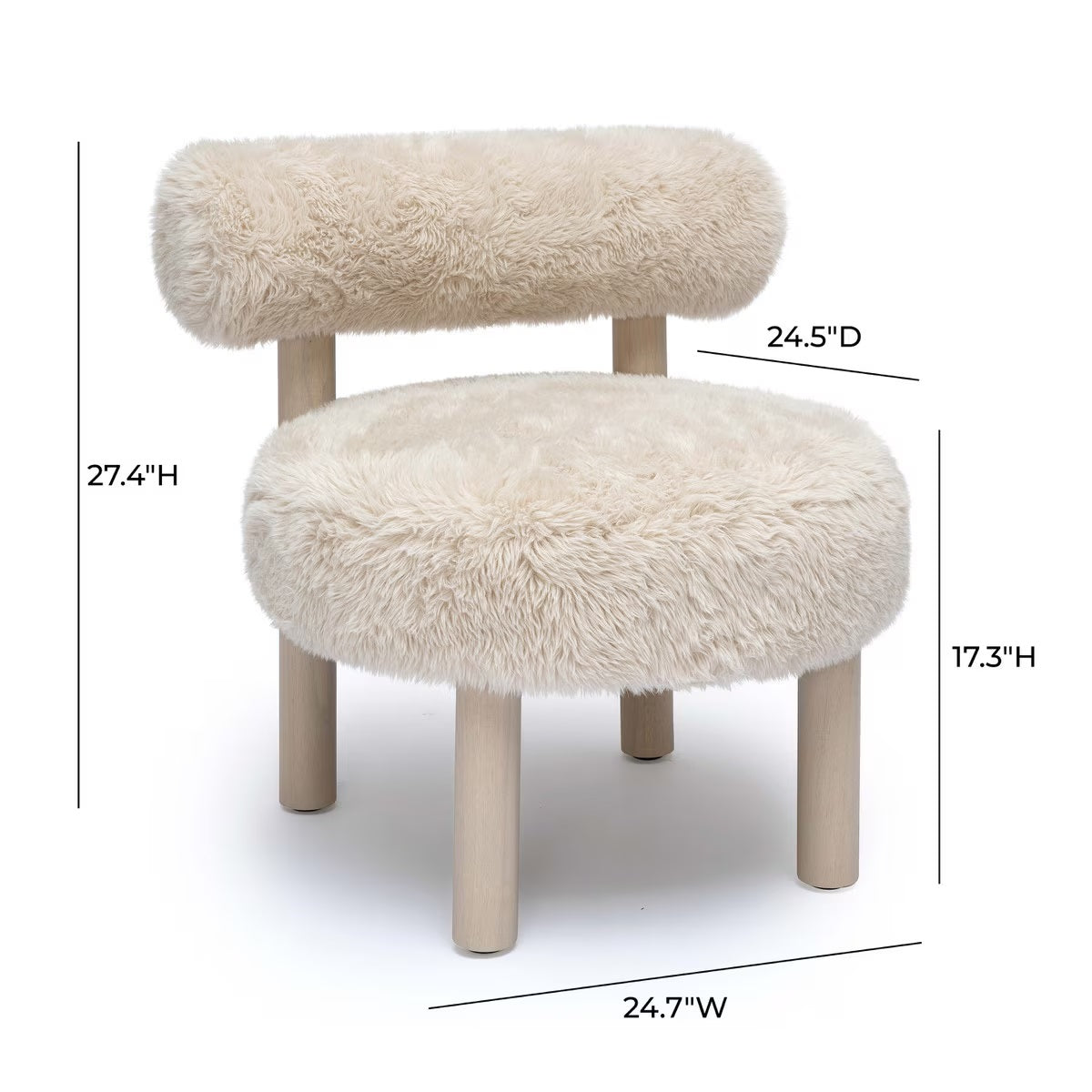 Carmel Natural Vegan Shearling Accent Chair