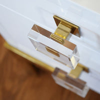 Camilla White Desk with Acrylic & Gold Accents
