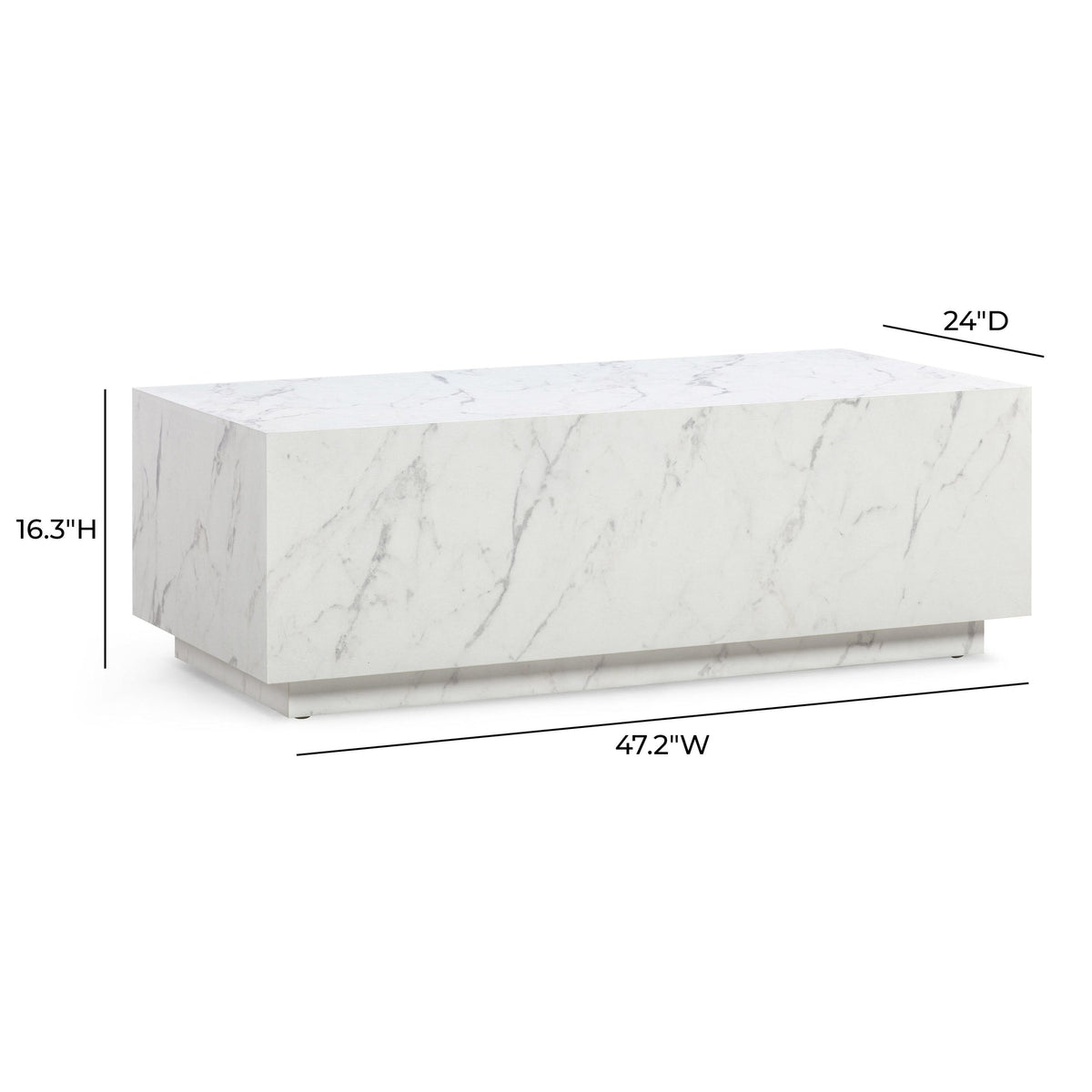 Tye White 47" Rectangular Coffee Table