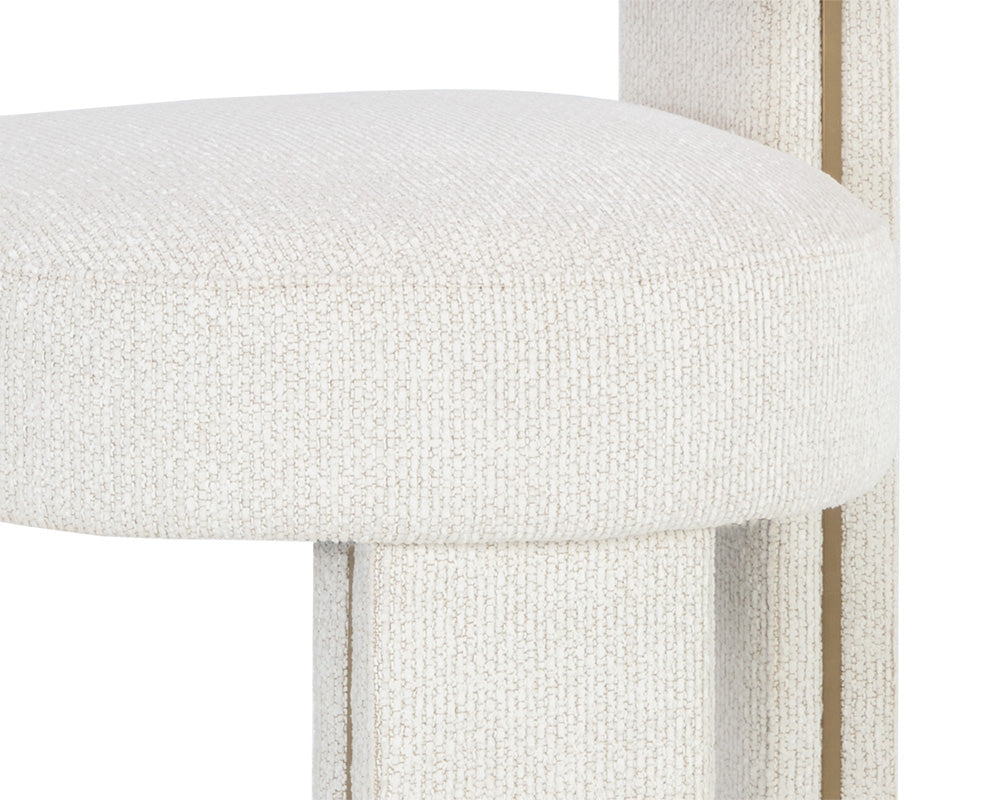 Adamina Light Barley Performance Fabric & Gold Bar Stool
