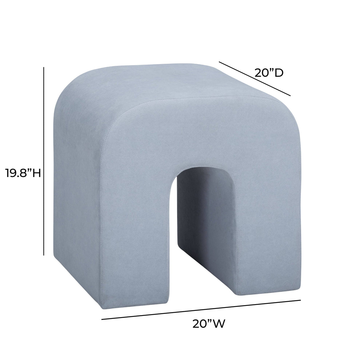 Daliah Light Blue Performance Velvet Ottoman