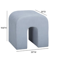 Daliah Light Blue Performance Velvet Ottoman