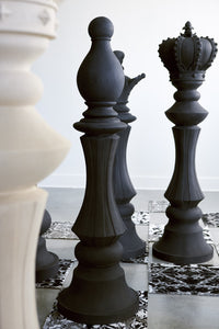 Chess Black Rook Cast Stone Sculpture (Indoor or Outdoor)
