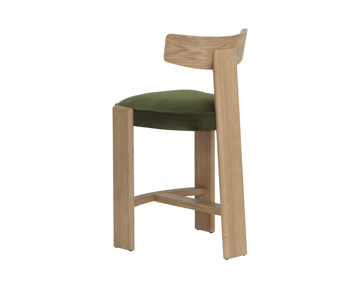 Horton Rustic Oak & Forest Green Counter Stool