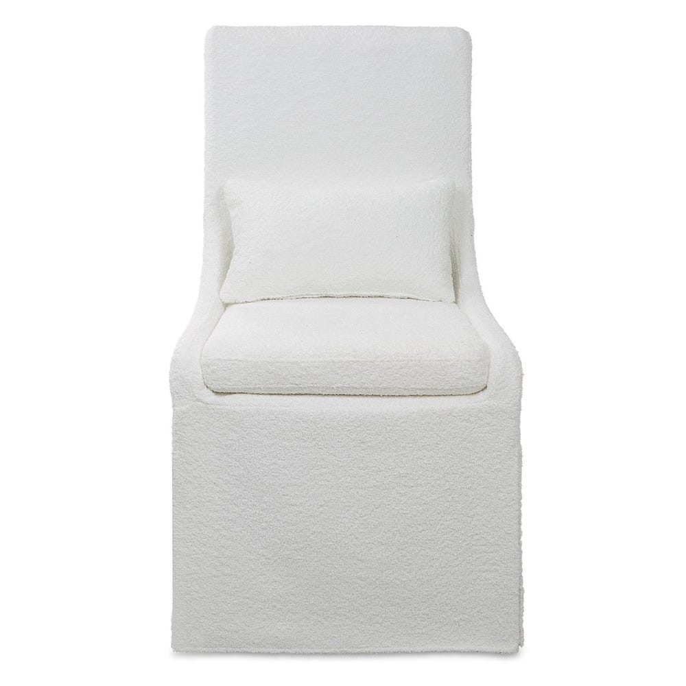 Hazel Armless White Linen Chair