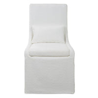 Hazel Armless White Linen Chair