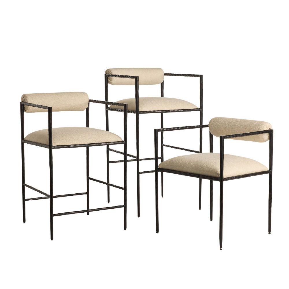 Musa White Performance Fabric Bar Stool